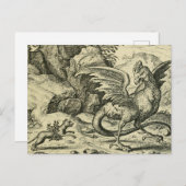 Carte Postale "Cockatrice contre belette"  (Devant / Derrière)