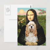 Carte Postale Cocker (Buff) - Mona LIsa (Devant / Derrière)