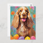 Carte Postale Cocker Spaniel Bonne Pâques (Devant / Derrière)