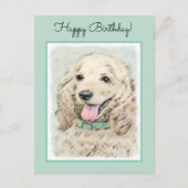 Carte Postale Cocker Spaniel Buff Peinture - Art Chien original (Devant)