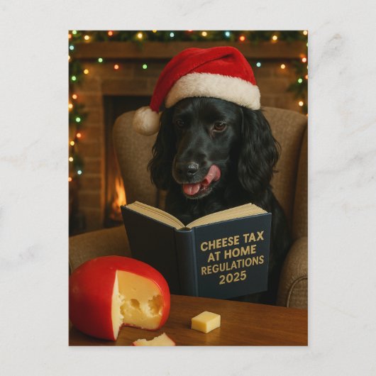 Carte Postale Cocker spaniel  'Cheese Tax' Christmas postcard (Devant)