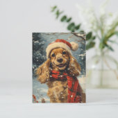 Carte Postale Cocker Spaniel Christmas (Debout devant)
