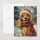 Carte Postale Cocker Spaniel Christmas (Devant / Derrière)