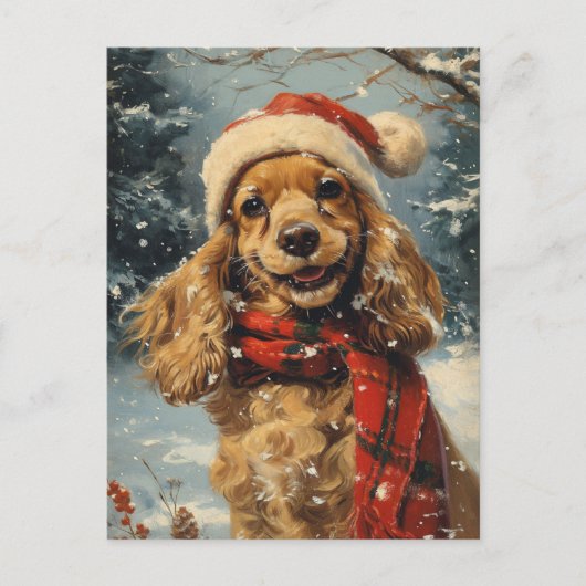 Carte Postale Cocker Spaniel Christmas (Devant)