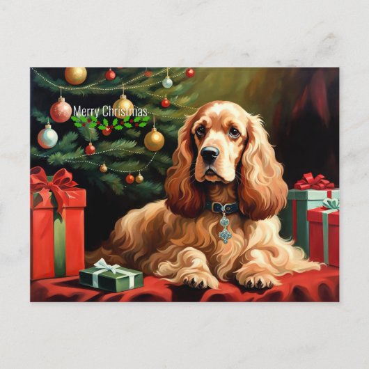 Carte Postale Cocker Spaniel Christmas (Devant)