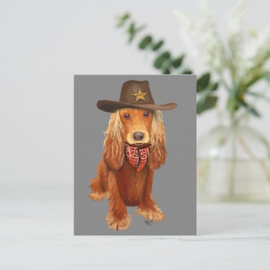 Carte Postale Cocker Spaniel Cowboy (Debout devant)
