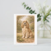 Carte Postale Cocker Spaniel de style vintage (Debout devant)