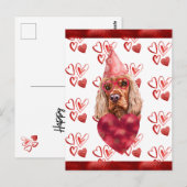 Carte Postale Cocker Spaniel Heart Amoureux des chiens Valentine (Devant / Derrière)