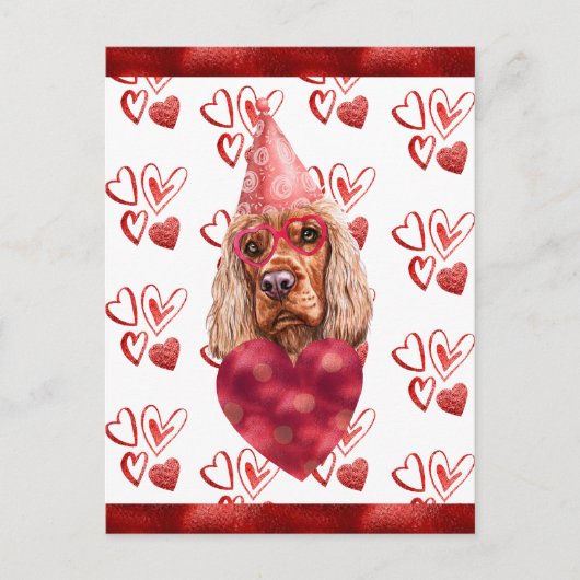 Carte Postale Cocker Spaniel Heart Amoureux des chiens Valentine (Devant)