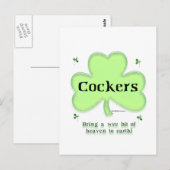 Carte Postale Cocker Spaniel Heaven; Saint Patrick's day Cocker (Devant / Derrière)