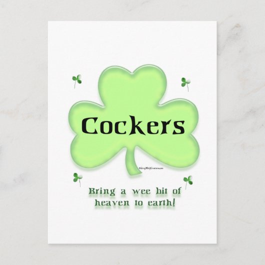 Carte Postale Cocker Spaniel Heaven; Saint Patrick's day Cocker (Devant)