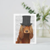 Carte Postale Cocker Spaniel, Hound officiel et Casquette (Debout devant)