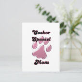 Carte Postale Cocker Spaniel Maman Pink Pawprint (Debout devant)