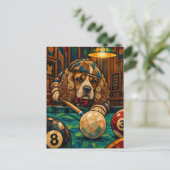 Carte Postale Cocker Spaniel, Mosaïque Géométrique (Debout devant)