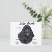 Carte Postale Cocker Spaniel (noir) Histoire Design (Debout devant)