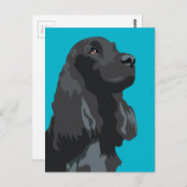 Carte Postale Cocker Spaniel - Noir - Modèles de race de base (Devant / Derrière)