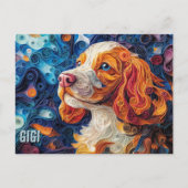 Carte Postale Cocker Spaniel Papier Quitter Art Chien Portrait (Devant)