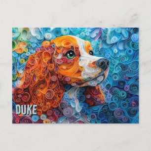 Carte Postale Cocker Spaniel Papier Quitter Art Chien Portrait