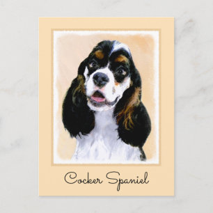 Carte Postale Cocker Spaniel (Parti) Peinture - Art Chien origin