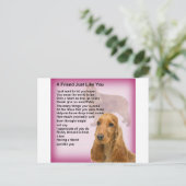 Carte Postale Cocker Spaniel - Poème d'ami (Debout devant)