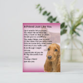 Carte Postale Cocker Spaniel - Poème d'ami (Debout devant)