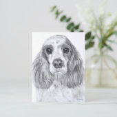Carte Postale Cocker Spaniel Red White Art (Debout devant)