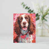 Carte Postale Cocker Spaniel Saint-Valentin (Debout devant)