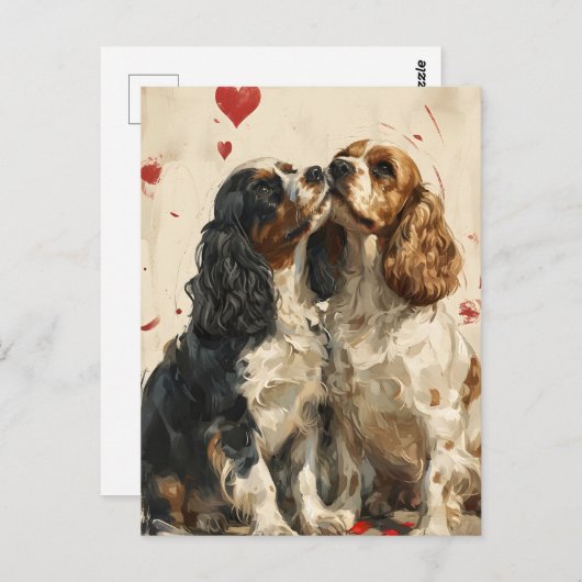 Carte Postale Cocker spaniel Valentine's day (Devant / Derrière)