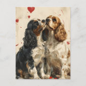Carte Postale Cocker spaniel Valentine's day (Devant)