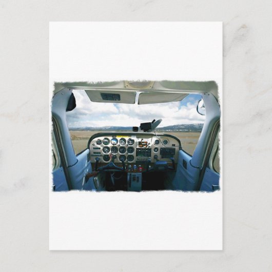 Carte Postale Cockpit avion (Devant)