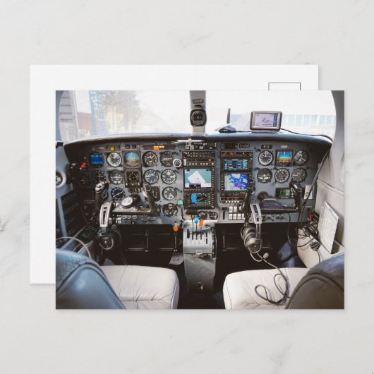 Carte Postale cockpit de l'aéronef (Devant / Derrière)
