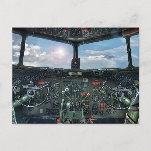 Carte Postale cockpit de l'aéronef vintage (Devant)
