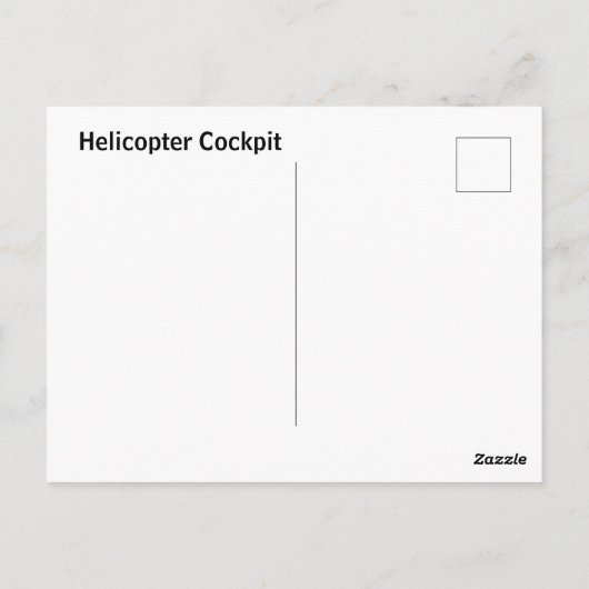 Carte Postale cockpit d'hélicoptère (Dos)