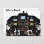 Carte Postale cockpit d'hélicoptère (Devant / Derrière)
