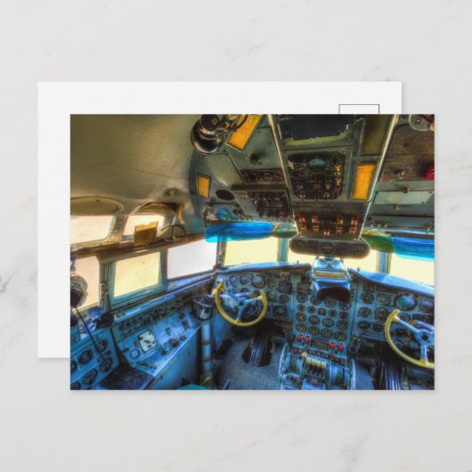 Carte Postale Cockpit Ilyushin IL-18 (Devant / Derrière)