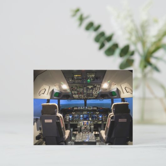 Carte Postale cockpit Jet (Debout devant)