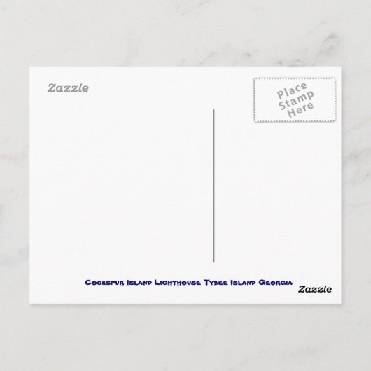 Carte Postale Cockspur Island (Dos)