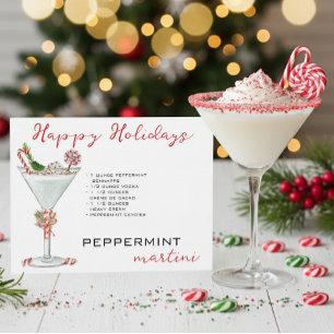 Carte Postale Cocktail à la menthe de Noël Martini Recette