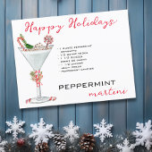 Carte Postale Cocktail à la menthe de Noël Martini Recette