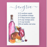 Carte Postale Cocktail Aquarelle Recette Boissons Mixtes Sangria<br><div class="desc">Cette conception peut être personnalisée dans la zone fournie en modifiant la photo et/ou le texte. Vous pouvez également le customiser en cliquant sur Personnaliser ce Modèle, puis en choisissant l'option cliquer pour customiser et supprimer ou modifier la couleur de l'arrière - plan, ajouter du texte, modifier la couleur ou...</div>