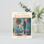 Carte Postale Cocktail atomique futuriste du milieu du siècle (Debout devant)