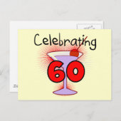 Carte Postale Cocktail célébrant 60 t-shirts et cadeaux (Devant / Derrière)