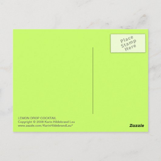 Carte Postale Cocktail Citron Drop (Dos)