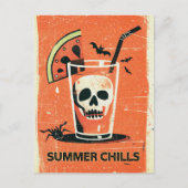 Carte Postale Cocktail Crâne Summer Chills Retro Summerween (Devant)