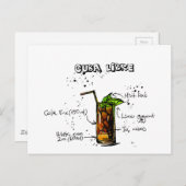 Carte Postale Cocktail Cuba Libre (Devant / Derrière)