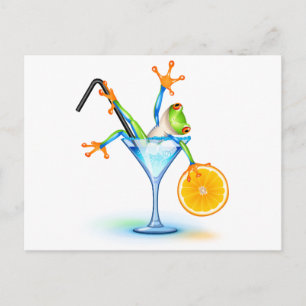 Carte Postale Cocktail Frog