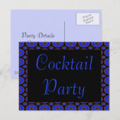 Carte Postale cocktail invitation fleur bleue (Devant / Derrière)