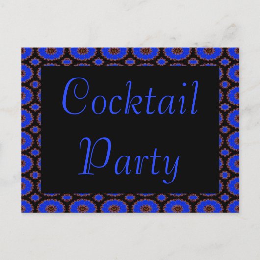 Carte Postale cocktail invitation fleur bleue (Devant)