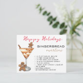 Carte Postale Cocktail Martini de Noël Recette pain d'épices (Debout devant)