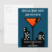 Carte Postale Cocktail Night Party Invitation (Devant / Derrière)